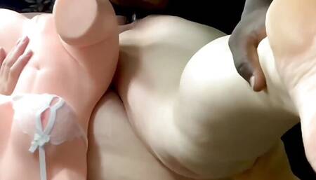 Stepdaughter's sex doll & horny big ass ssbbw blonde milf get fucked & pussy creampie by black cock