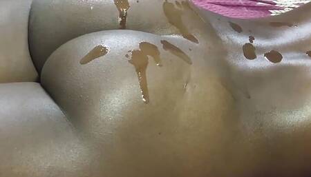Simple Nuru massage with 18yo ebony ends in doggystyle