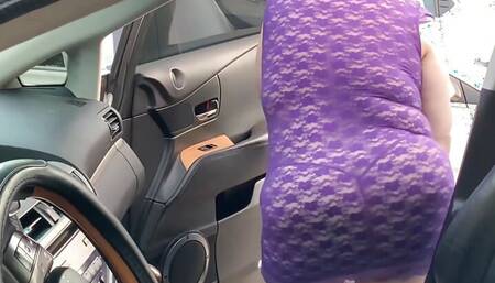 SSBBW Hot Blonde twerking big booty & playing with tits publicly outside, then blowjob in car