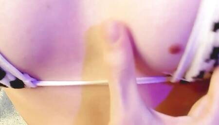 teasing young tits and hard nipples