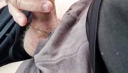 Married guy jerks me off with pocket pussy cum