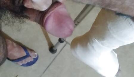 Handjob in plaster