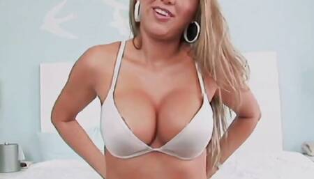 Gigi Sweet a whore of Latin origins with big velvety boobs enjoys while holding a hard cock in her pussy