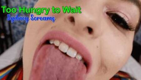 Too Hungry to Wait - same-size vore scene featuring: mouth fetish, BBW vore, bloated belly, and burping - 1080 WMV