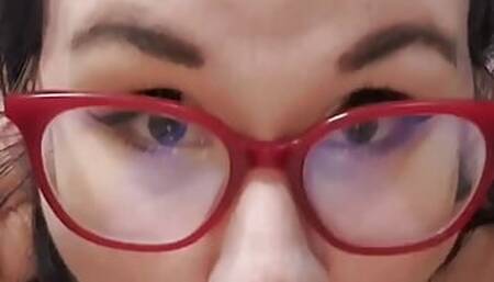 BBW Sucking on a Thrusting Dildo Sloppy BJ