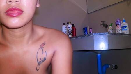 Petite Asian Teen Showers and Brushes Teeth in the Morning After a Sex Night!