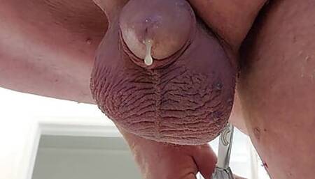 Anal toy insertion and prostate gland massage and milking