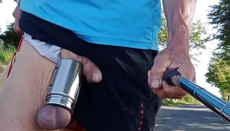 Walking  and show my balls