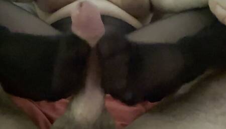 Stocking footjob