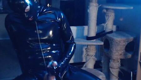 Rubberboy with mask enjoy his ride