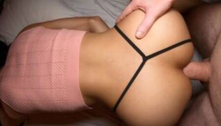 Big round booty shemale enjoys anal sex