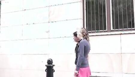 Blond Cutie Gets Pounded by a Ebony Penis and Her Dude Loves Watching