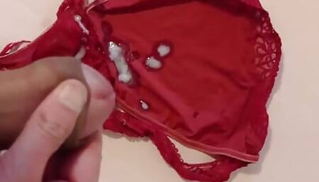 Creampie panty from my hot wife