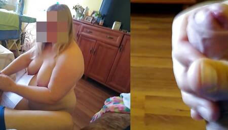 I jerk off while she talks on the phone