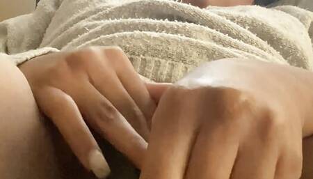 Cute Ebony Cozy Pussy Play in my Sweater