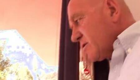 18 year old Year Older Dark Hair Gets Boned By An Mature Man And Swallows His Cum