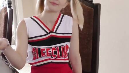Teen cheerleader Anastasia Knight can't see straight while she gets fucked