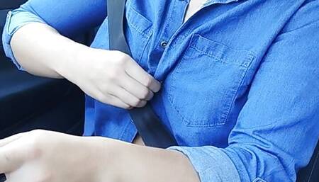 I drive a car I drive around town naked with my tits out