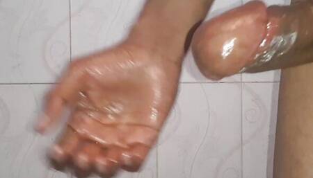Handjob And Oil Massage into The Bathroom