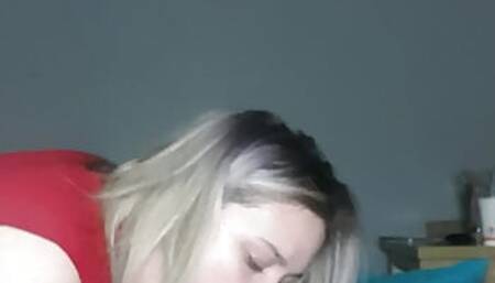 HOT BIG BOOB TEEN start SUCKING COCK and then she RIDES it on the bed in COWGIRL STYLE