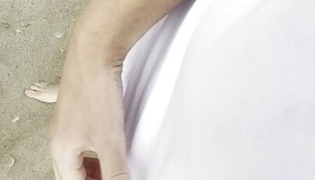 Cock, t-shirt and feet