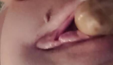 Horny masturbation with potatoes and carrots