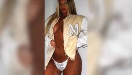 Hot As Fuck Tanned White Panty Babe Cum Tribute