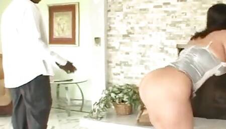 With her big fat booty, Kendra Starr was able to get her big black stepdad to show her how much he appreciated