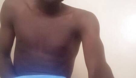 Black African college teen caught musterbating in bed early morning