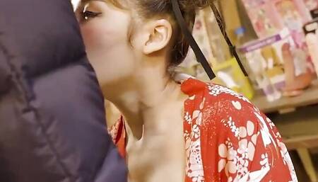 Big boobs slut teasing a big cock stranger to fuck her wet pussy and squiring a lot