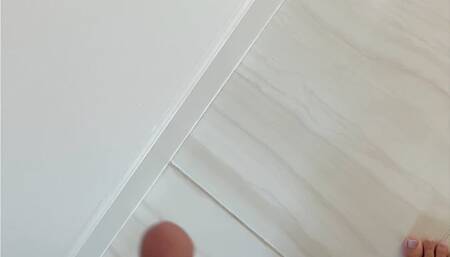 Cuckold husband cums while wife is in shower