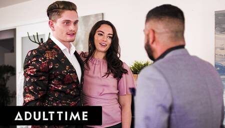 ADULT TIME - Bisexual Boss Gives Naughty Assistant A Facial With Her BF's Help! MMF THREESOME!