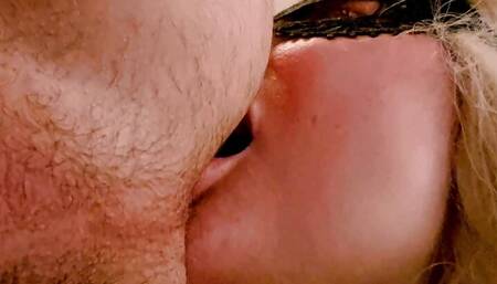 Sexy milf plays with cock and pussy and licks her man's ass with big cock and swollen balls
