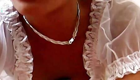 Stunning German ebony maid gets banged by a white cock