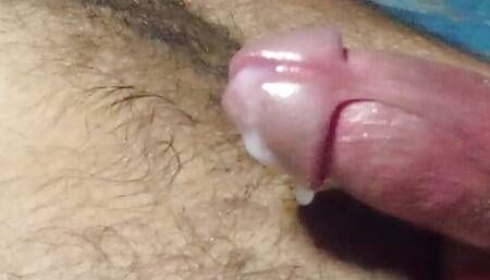 Slow stroking white monster cock