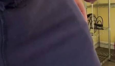 Throbbing cock in public store
