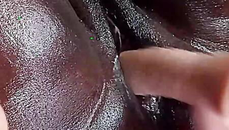 Naked Slay Queen on her back getting Fucked by a Machine