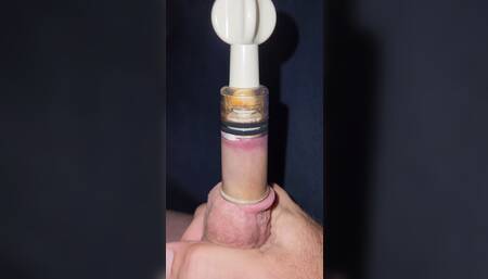 My dickhead  in a clit pump