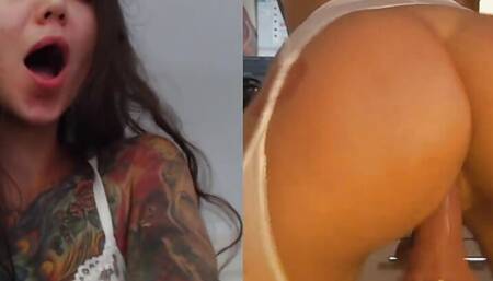 brunette from adult site again tore her pussy with fuck machine! berry pie is ready to be served