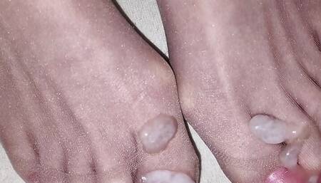 Cum on pearl france toenails nylon