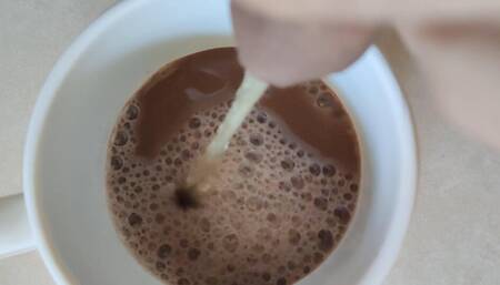 Piss into chocolate milk and using piss to make coffee