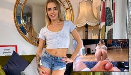 Lassie in Skimpy Top & a Pair of Tiny Ripped Denim Shorts Fucked by old JimSlip