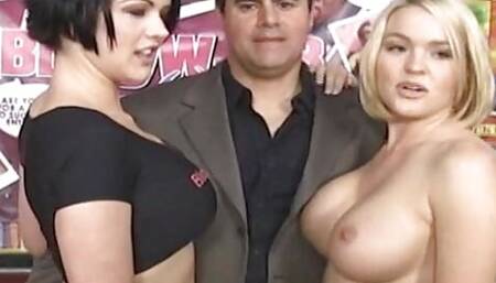 Big Tit Beauty Brunnette Cassidy Lynn and   Sister Suck Off Fan Cock n Balls Pornstar Fantasy!