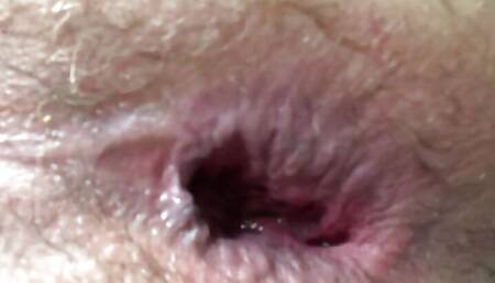 Cuckold uses anal toy and cums Gapping asshole husband cums