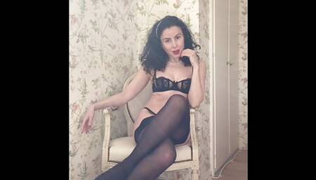 Italian MILF teaser in lingerie seduces you with her eyes