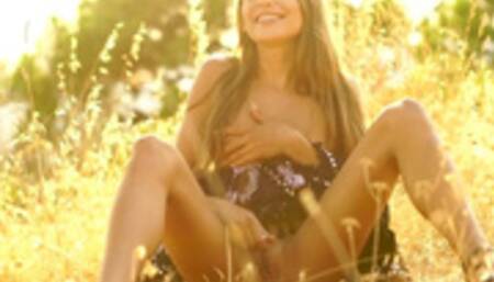 Talia Mint Playing With Her Tight Pussy In The Nature