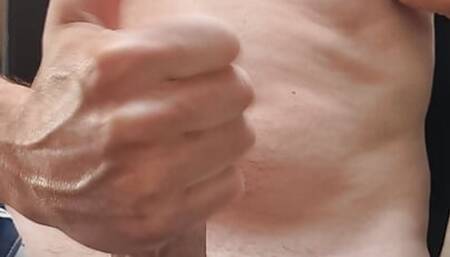 Watching porn jerking off and ending with a huge cumshot on  my dick