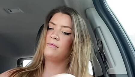 Girl strips completely naked in car