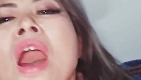 Chinese mature model taking a huge creampie in her pussy