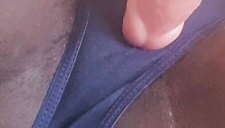 Dry humping a dildo